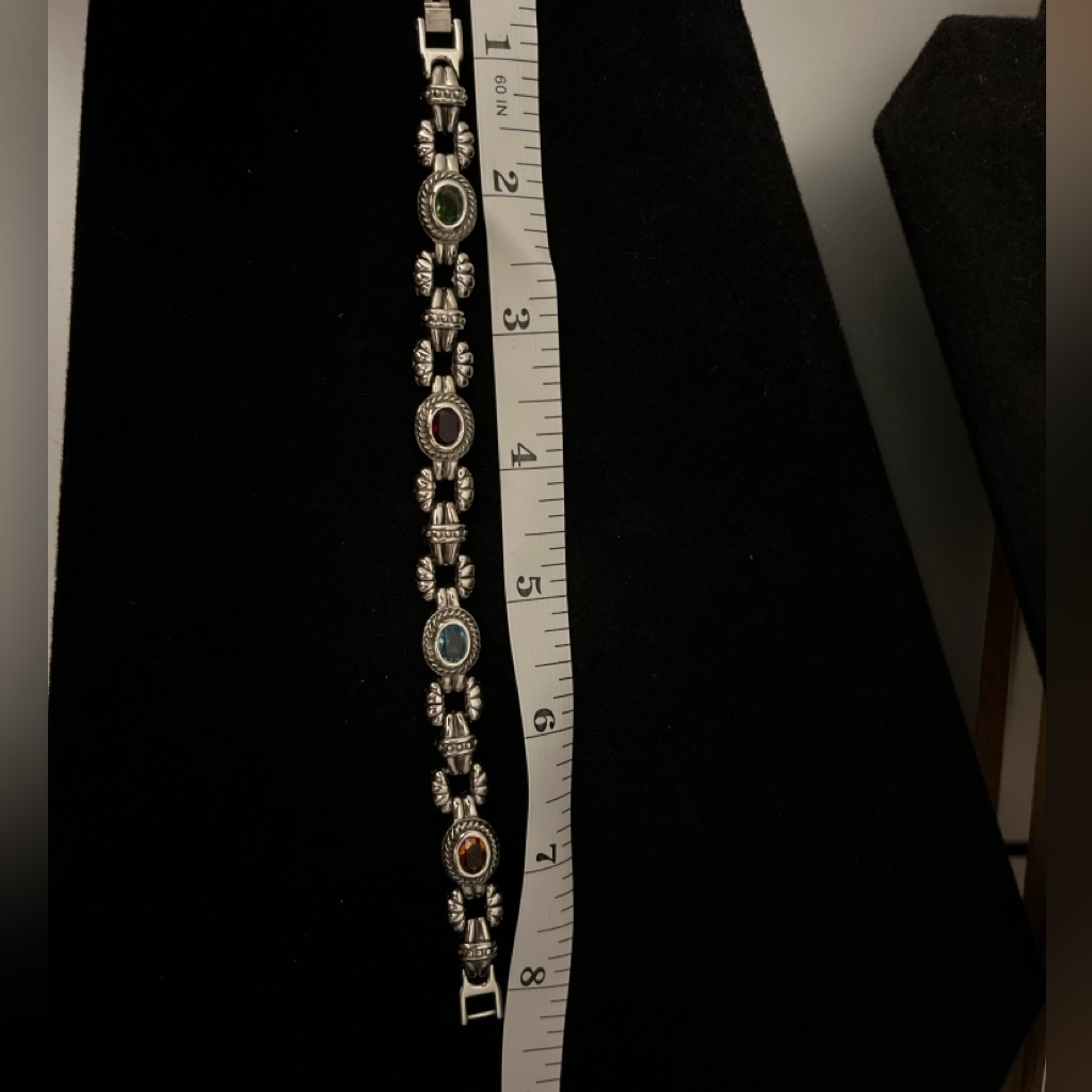 Bracelet Silver With Four Multi Colored StonesPreowned